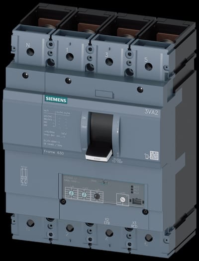 Siemens MCCB_3VA24_4P_55KA_ETU320,LI,IN=630A,IR=252A-630A,II=10XIN,,B