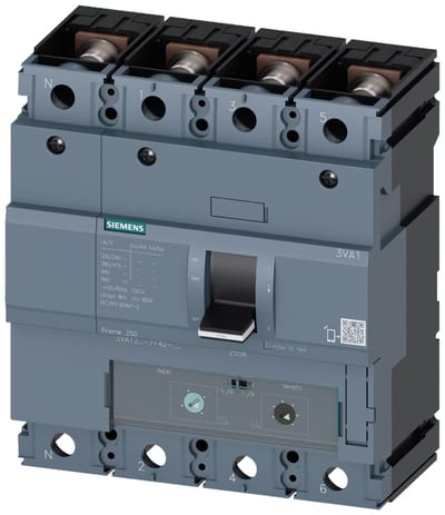 Siemens 3VA12, 55KA, 4-Pole, TM240, IN=200A,IR=140A