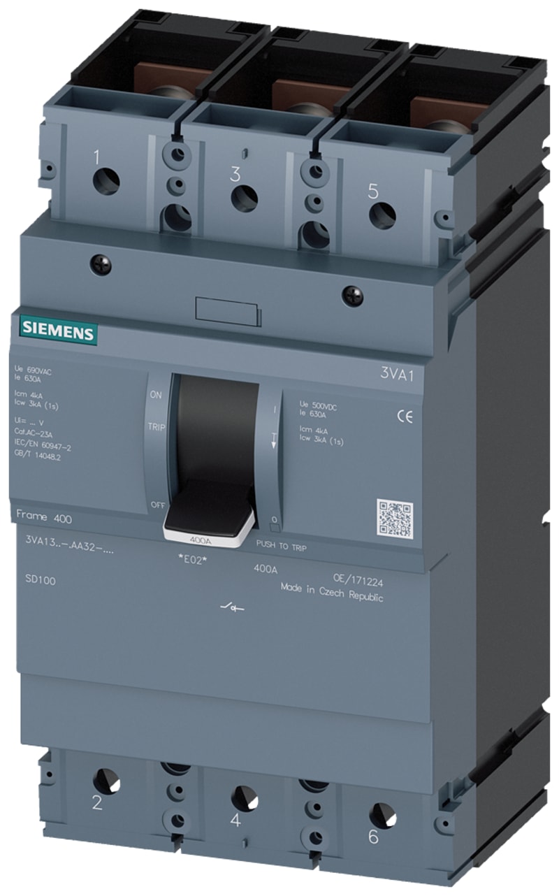 Siemens 3VA13, Load-break switch 3POL 400A with Bolt Connection