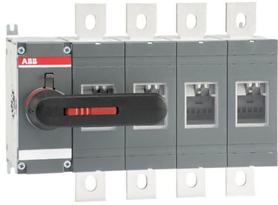 ABB 4-Pole, side operated, base mounted switch-disconnector with black direct mount handle, terminal bolt kit included 1SCA022779R5080