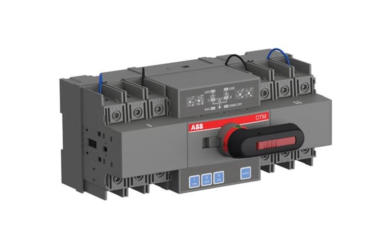 ABB Automatic transfer switch, motor operated, open transition type 1-0-2. Self-supplied unit with adjustable operating parameters. 1SCA151418R1001