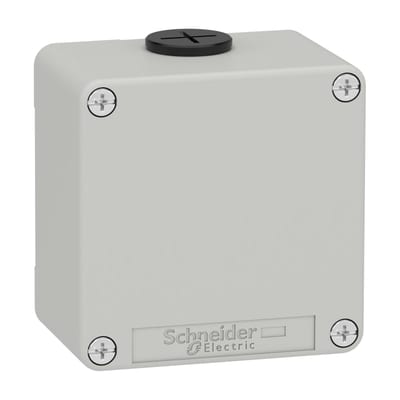 Schneider Electric Harmony XAP, XB2 SL, Empty control station, zinc alloy, grey, M20, undrilled, 80 x 80 x 51,5, UL cULus XAPD11