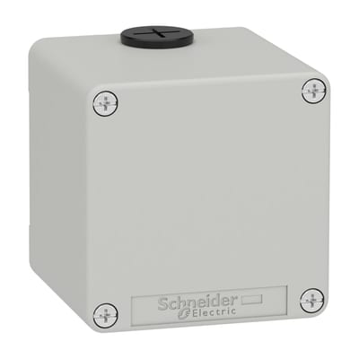 Schneider Electric Harmony XAP, XB2 SL, Empty control station, zinc alloy, grey, M20, undrilled, 80 x 80 x 77, UL cULus XAPD14