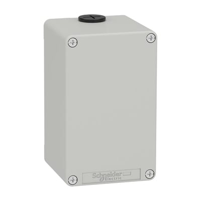 Schneider Electric Harmony XAP, XB2 SL, Empty control station, zinc alloy, grey, M20, undrilled, 80 x 130 x 77, UL cULus XAPD24