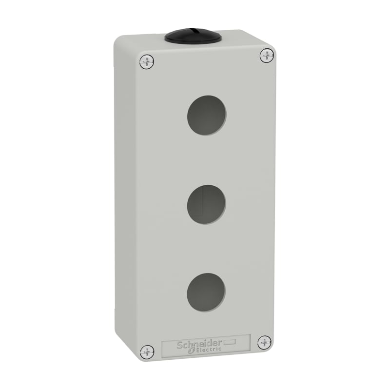 Schneider Electric Harmony XAP, XB2 SL, Empty control station, zinc alloy, grey, M25, 3 cut-outs 22mm, 80 x 175 x 51,5 XAPD3203