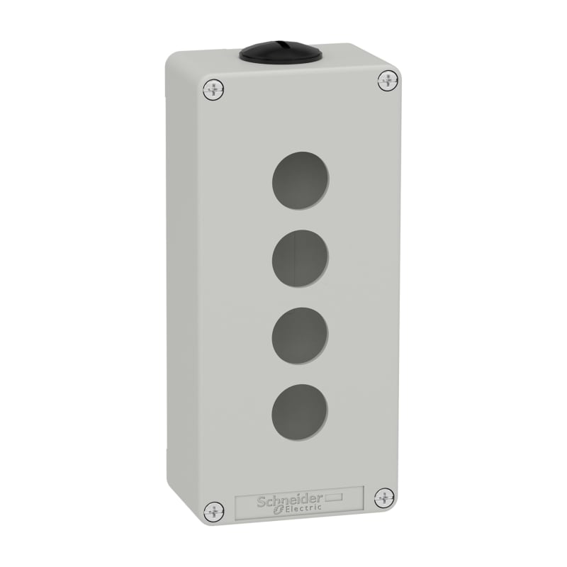 Schneider Electric Harmony XAP, XB2 SL, Empty control station, zinc alloy, grey, M25, 4 cut-outs 22mm, 80 x 175 x 51,5 XAPD3204