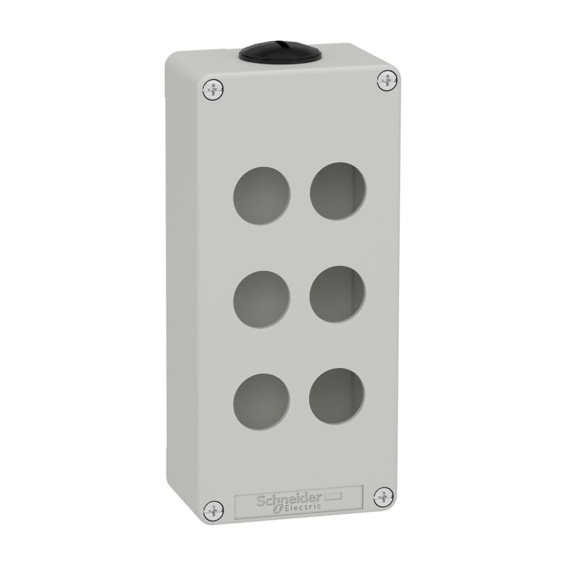 Schneider Electric Harmony XAP, XB2 SL, Empty control station, zinc alloy, grey, M25, 6 cut-outs 22mm, 80 x 175 x 51,5 XAPD3206