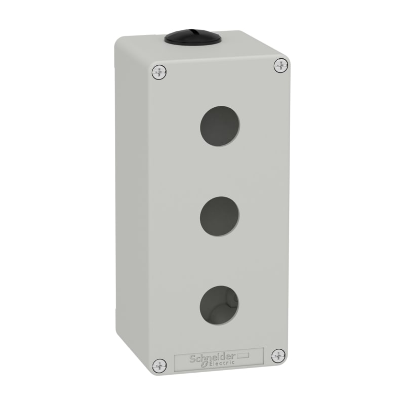 Schneider Electric Harmony XAP, XB2 SL, Empty control station, zinc alloy, grey, M25, 3 cut-outs 22mm, 80 x 175 x 77 XAPD3503