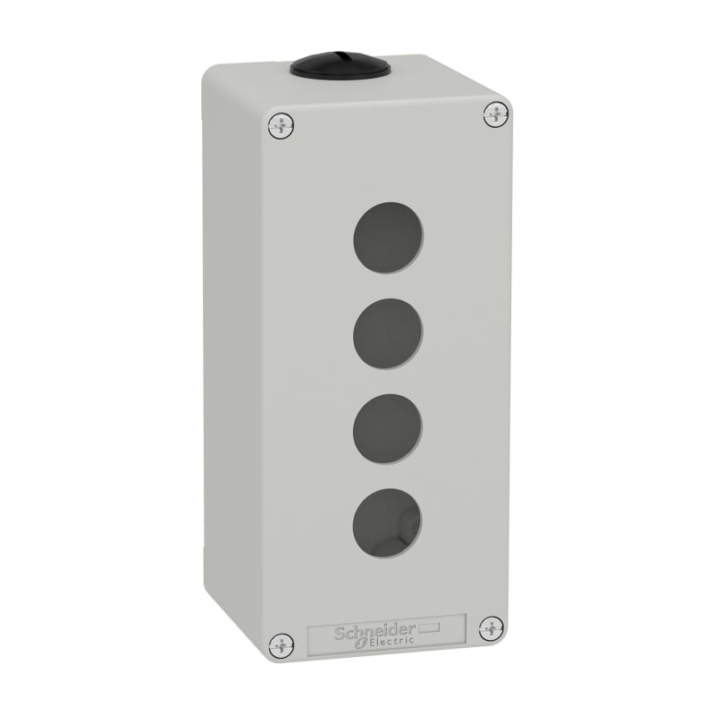 Schneider Electric Harmony XAP, XB2 SL, Empty control station, zinc alloy, grey, M25, 4 cut-outs 22mm, 80 x 175 x 77 XAPD3504