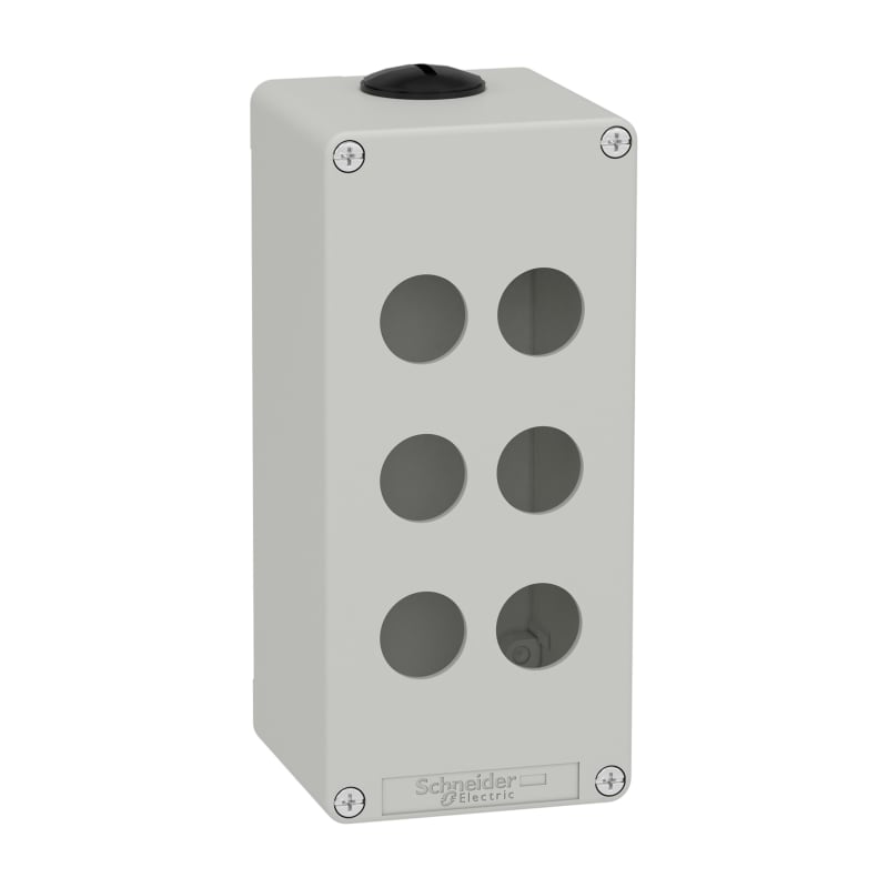 Schneider Electric Harmony XAP, XB2 SL, Empty control station, zinc alloy, grey, M25, 6 cut-outs 22mm, 80 x 175 x 77 XAPD3506