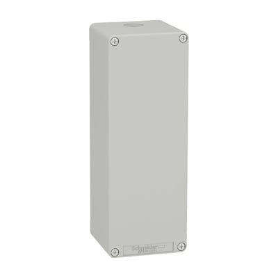 Schneider Electric Harmony XAP, XB2 SL, Empty control station, zinc alloy, grey, M25, undrilled, 80 x 220 x 77 XAPD44