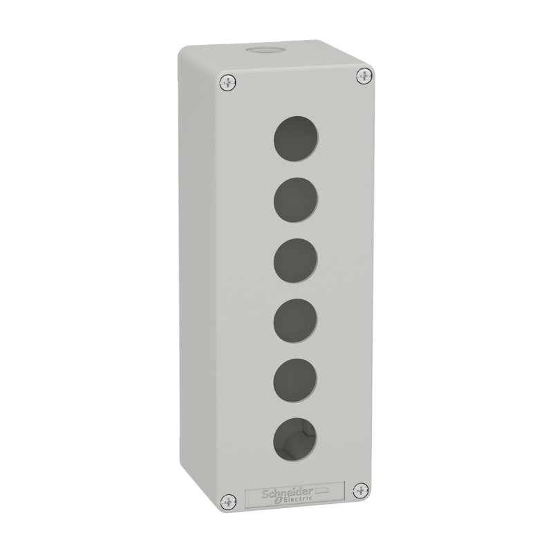 Schneider Electric Harmony XAP, XB2 SL, Empty control station, zinc alloy, grey, M25, 6 cut-outs 22mm, 80 x 220 x 77 XAPD4506