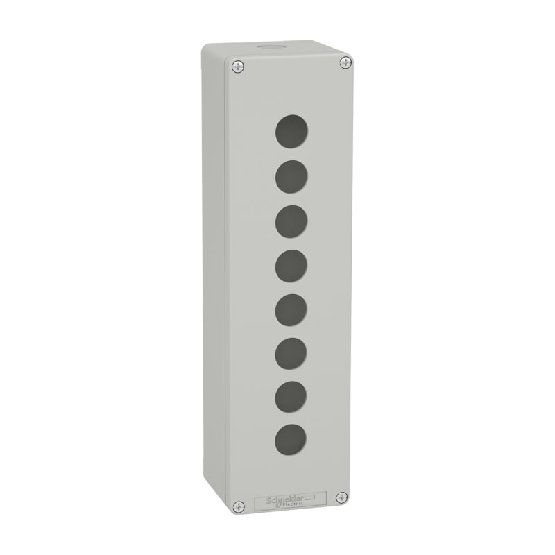 Schneider Electric Harmony XAP, XB2 SL, Empty control station, aluminium, grey, M32, 8 cut-outs 22mm, 85 x 310 x 77 XAPD5508