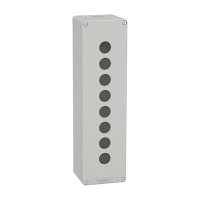 Schneider Electric Harmony XAP, XB2 SL, Empty control station, aluminium, grey, M32, 8 cut-outs 22mm, 85 x 310 x 77 XAPD5508