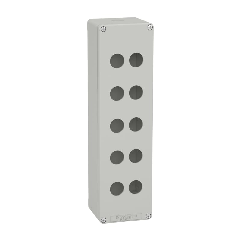 Schneider Electric Harmony XAP, XB2 SL, Empty control station, aluminium, grey, M32, 10 cut-outs 22mm, 85 x 310 x 77 XAPD5510