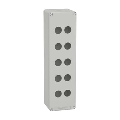 Schneider Electric Harmony XAP, XB2 SL, Empty control station, aluminium, grey, M32, 10 cut-outs 22mm, 85 x 310 x 77 XAPD5510