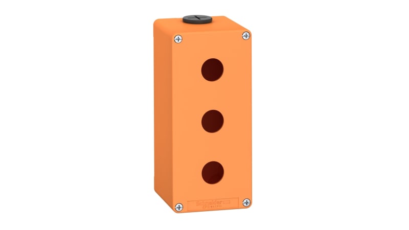 Schneider Electric Harmony XAP, XB2 SL, Empty control station, zinc alloy, orange, M25, 3 cut-outs 22mm, 80 x 175 x 77 XAPO3503
