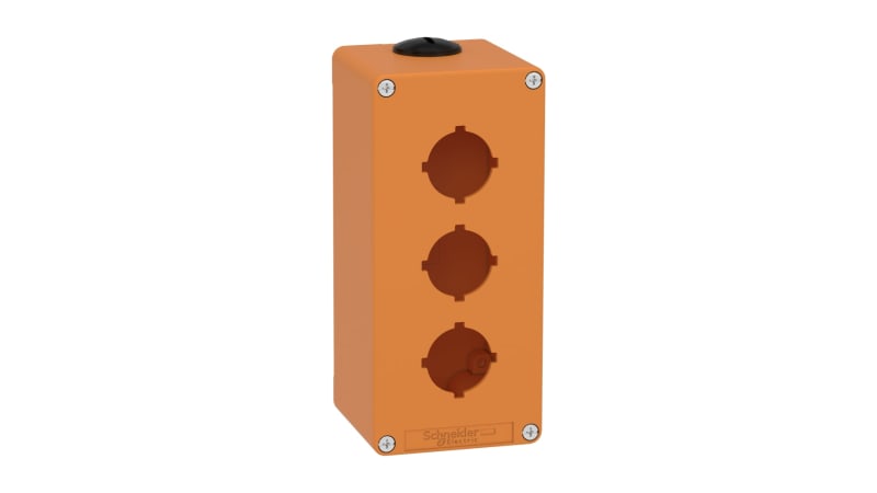 Schneider Electric Harmony XAP, XB2 SL, Empty control station, zinc alloy, orange, M25, 3 cut-outs 30mm with notches, 80 x 175 x 77 XAPO3603