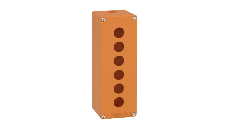 Schneider Electric Harmony XAP, XB2 SL, Empty control station, zinc alloy, orange, M25, 6 cut-outs 22mm, 80 x 220 x 77 XAPO4506