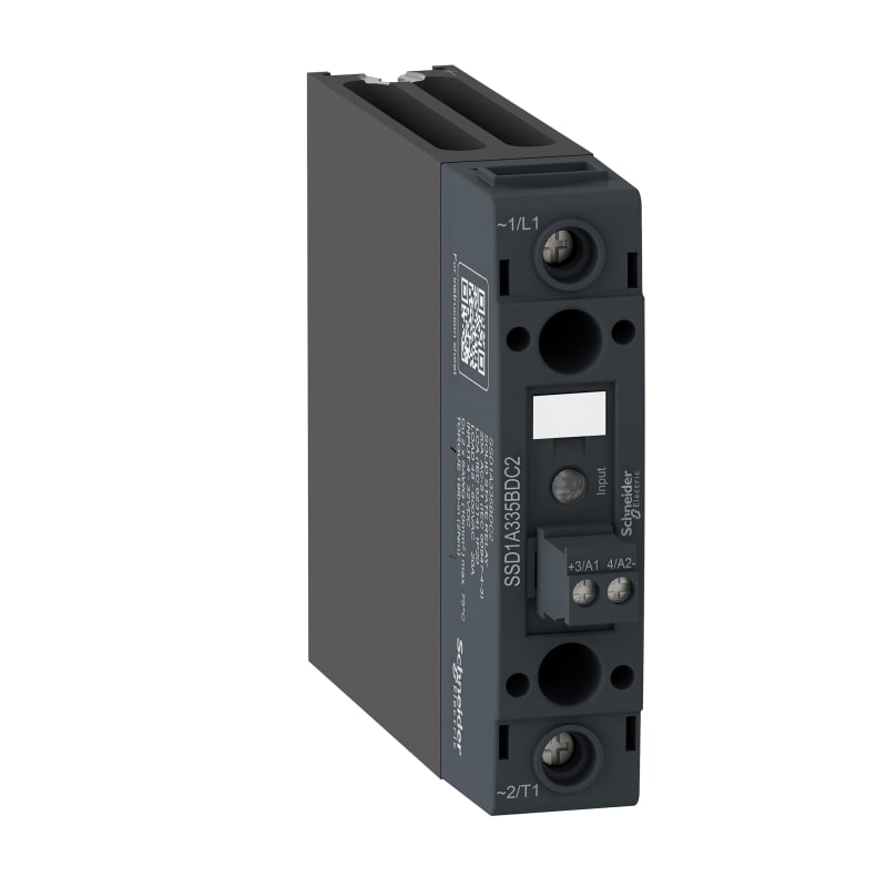 Schneider Electric Harmony, Solid state relay, 35 A, DIN rail mount, zero voltage switching, input 4...32 V DC, output 48...600 V AC SSD1A335BDC2
