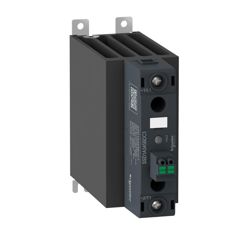 Schneider Electric Harmony, Solid state relay, 60 A, DIN rail mount, zero voltage switching, input 4...32 V DC, output 48...600 V AC SSD1A360BDC3