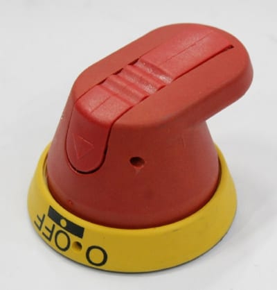 ABB 1SCA022380R8930 OHY45J6 Pistol Handle, Red/Yellow, Lockable, IP65