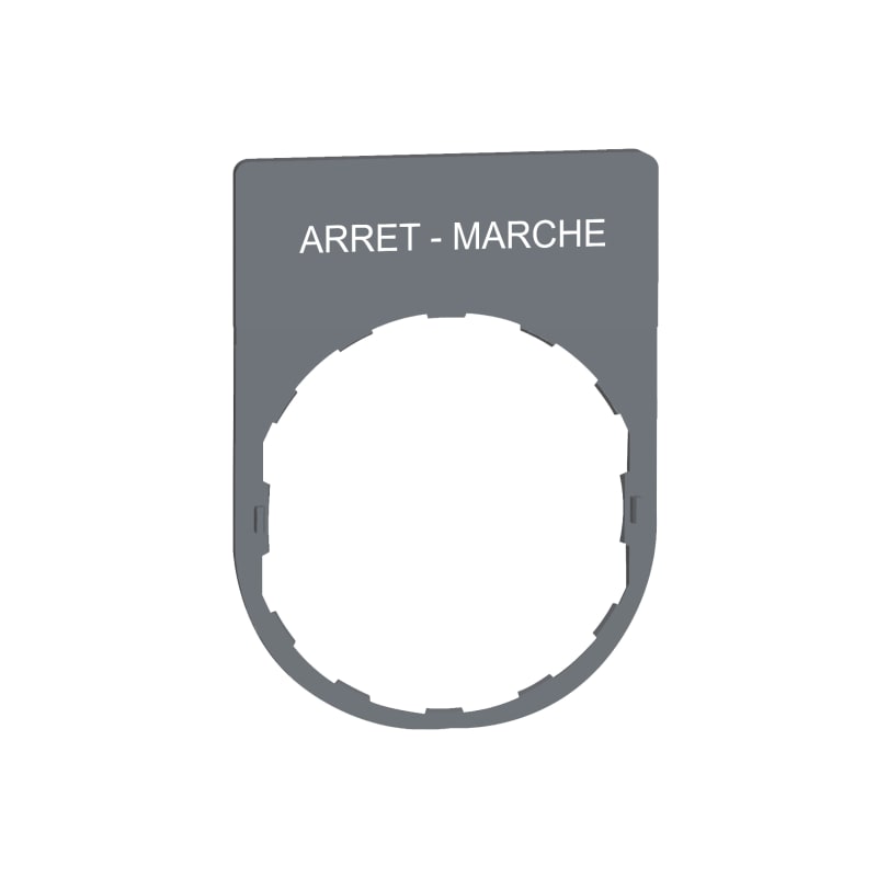 Sign in grey plastic text "ARRET-MARCHE" (ZBYP2166C0)