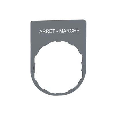 Sign in grey plastic text "ARRET-MARCHE"