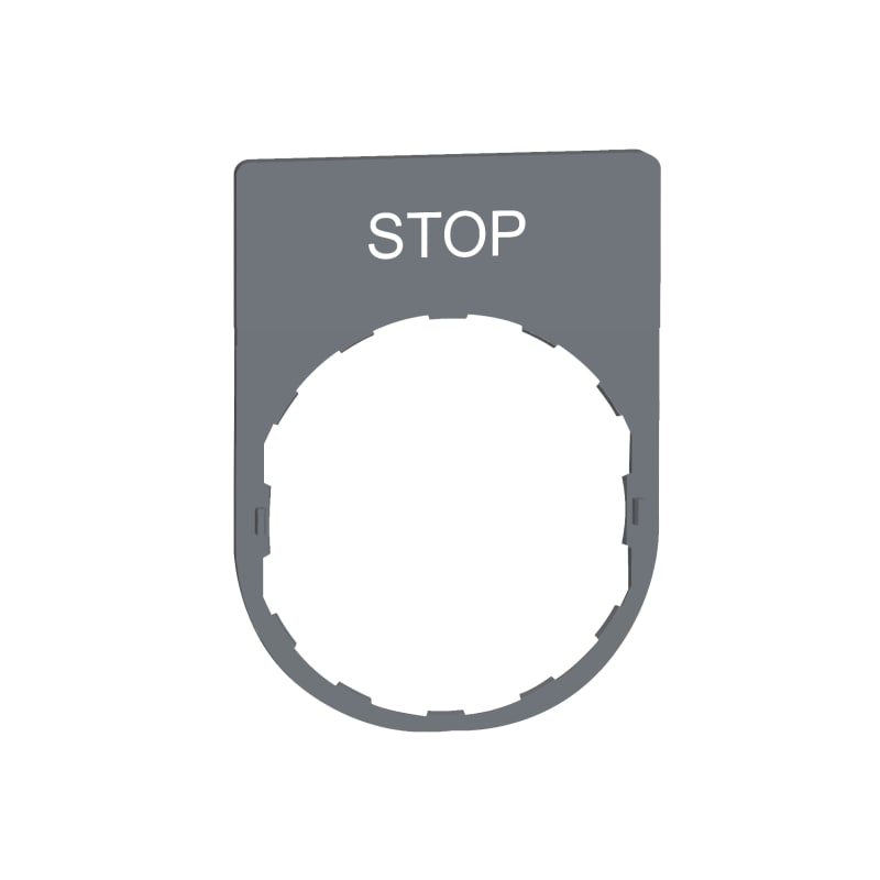 Sign in grey plastic with text "STOP" (ZBYP2304C0)