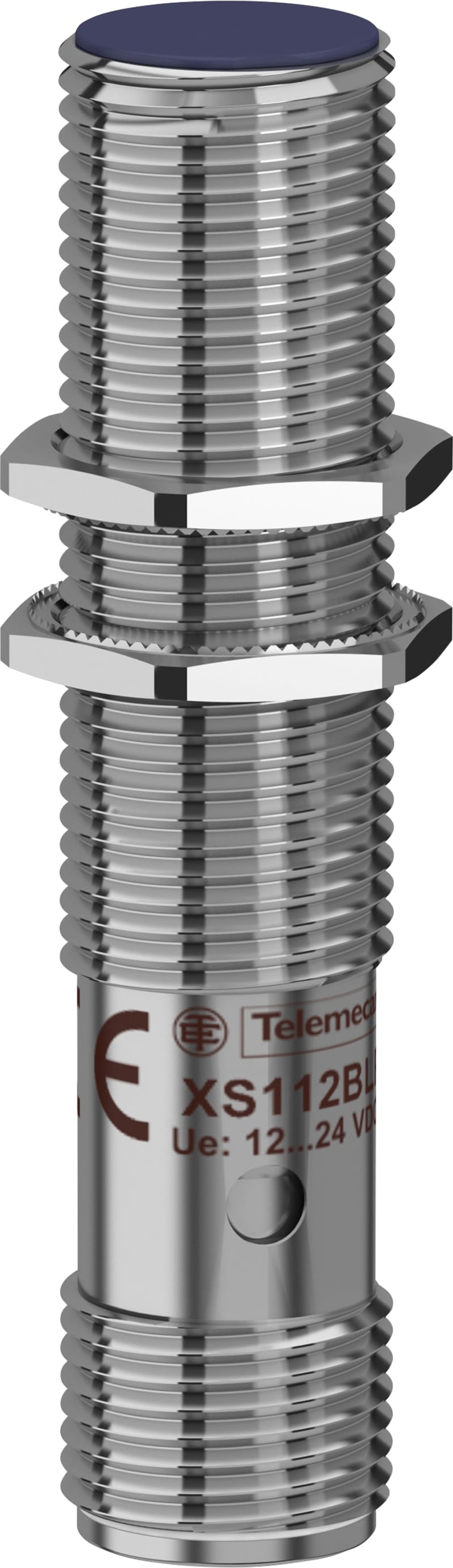 Telemecanique XS112BLPAM12 Inductive Sensor, Ø12 mm Threaded Body, PNP, M12 Connector, Shielded