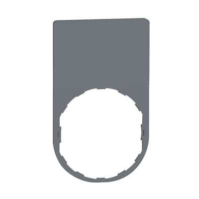 Sign in grey plastic with text