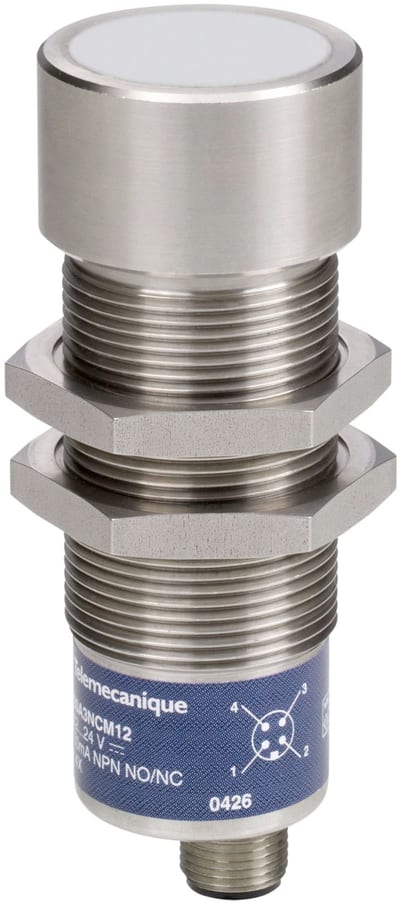 Telemecanique XX630S1NCM12 Ultrasonic Sensor, Sn 1 m, NPN, M12 connector