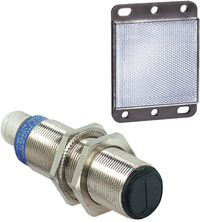 Telemecanique XU9N18PP341D Photoelectric Sensor Ø18 mm, Polarised Reflex, Stainless Steel, M12 Connector