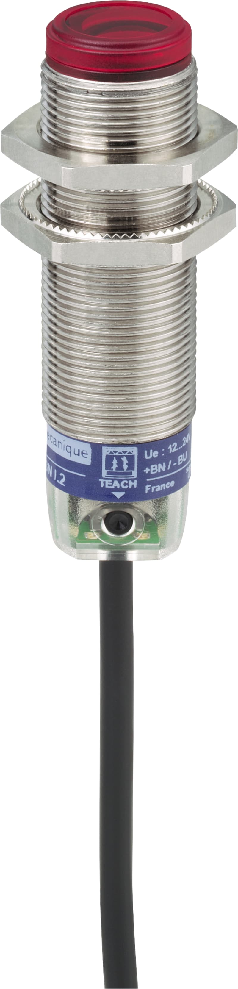 Telemecanique XUBTSPSWL2 Photoelectric Sensor M18, Retroreflective for Transparent Objects, PNP, 2 m cable