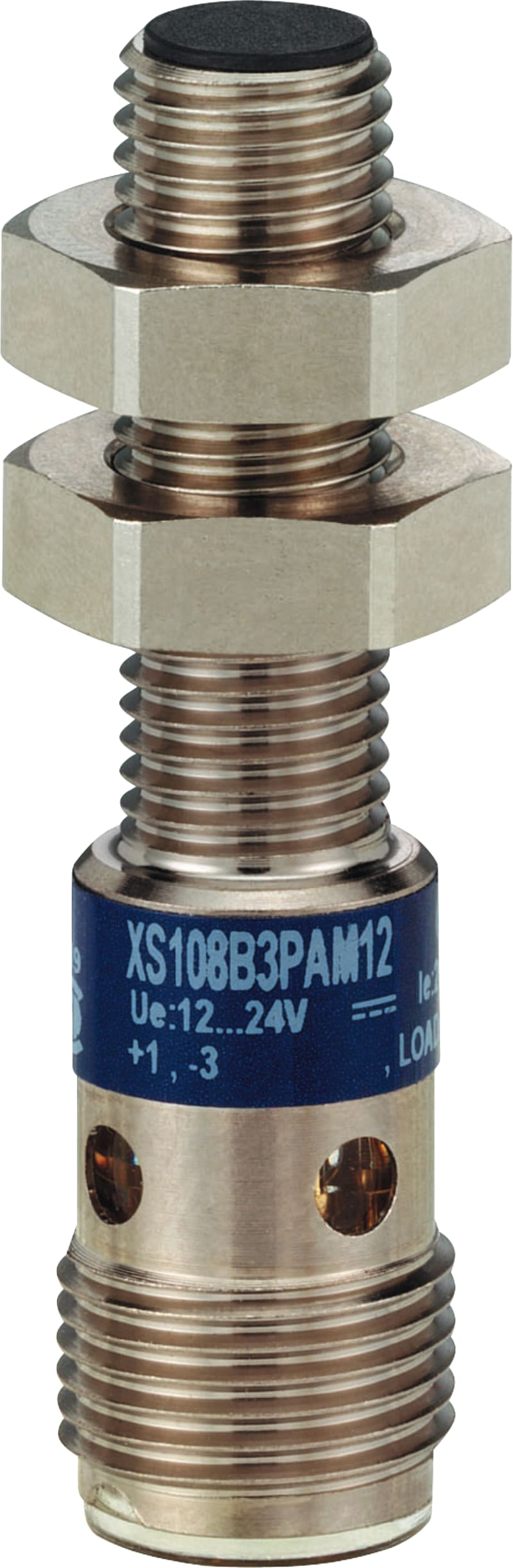 Telemecanique OsiSense XS108BLPAM12 Inductive Proximity Sensor — M8 barrel, Sn 1.5 mm, PNP, NO, M12 connector (4-Pin)
