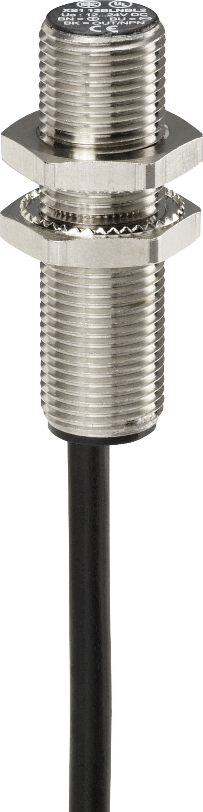Telemecanique OsiSense XS112BLPBL2 Inductive Proximity Sensor — M12 barrel, Sn 2 mm, PNP, NC, pre-wired cable (2 m)