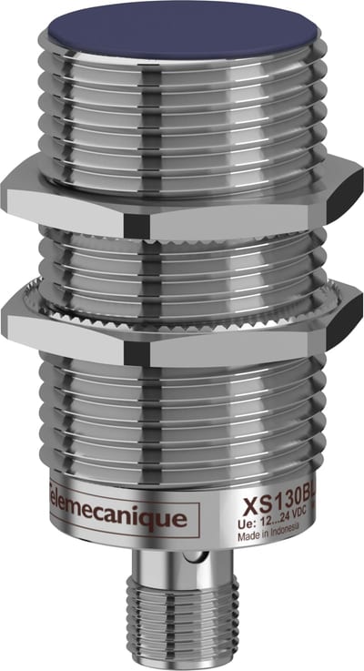 Telemecanique OsiSense XS130BLPAM12 Inductive Proximity Sensor — M30 barrel, Sn 10 mm, PNP, NO, M12 connector (4-Pin)