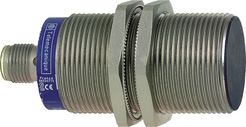 Telemecanique OsiSense XS130BLPBM12 Inductive Proximity Sensor — M30 barrel, Sn 10 mm, PNP, NC, M12 connector (4-Pin)