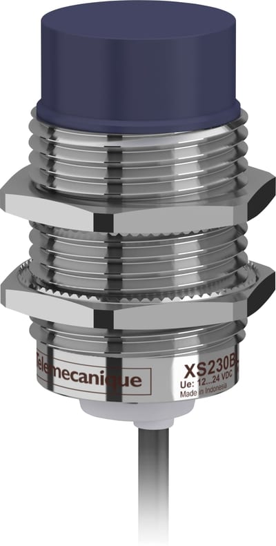 Telemecanique OsiSense XS230BLPAL2 Inductive Proximity Sensor — M30 barrel, Sn 15 mm, PNP, NO, pre-wired cable