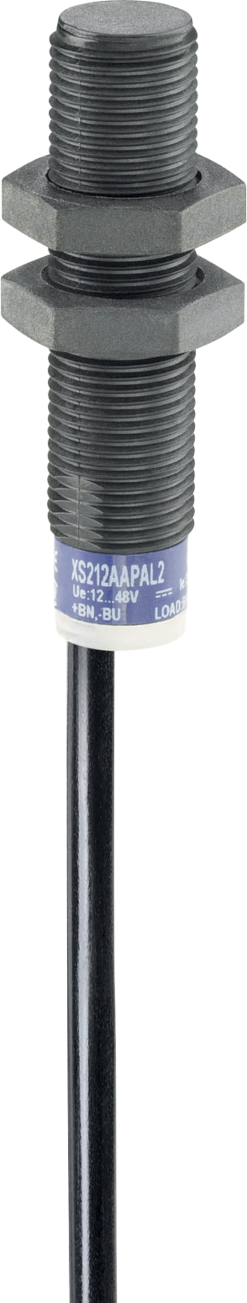Telemecanique OsiSense XS212AAPAL2 Inductive Proximity Sensor — M12 barrel, Sn 7 mm, PNP, NO, pre-wired cable