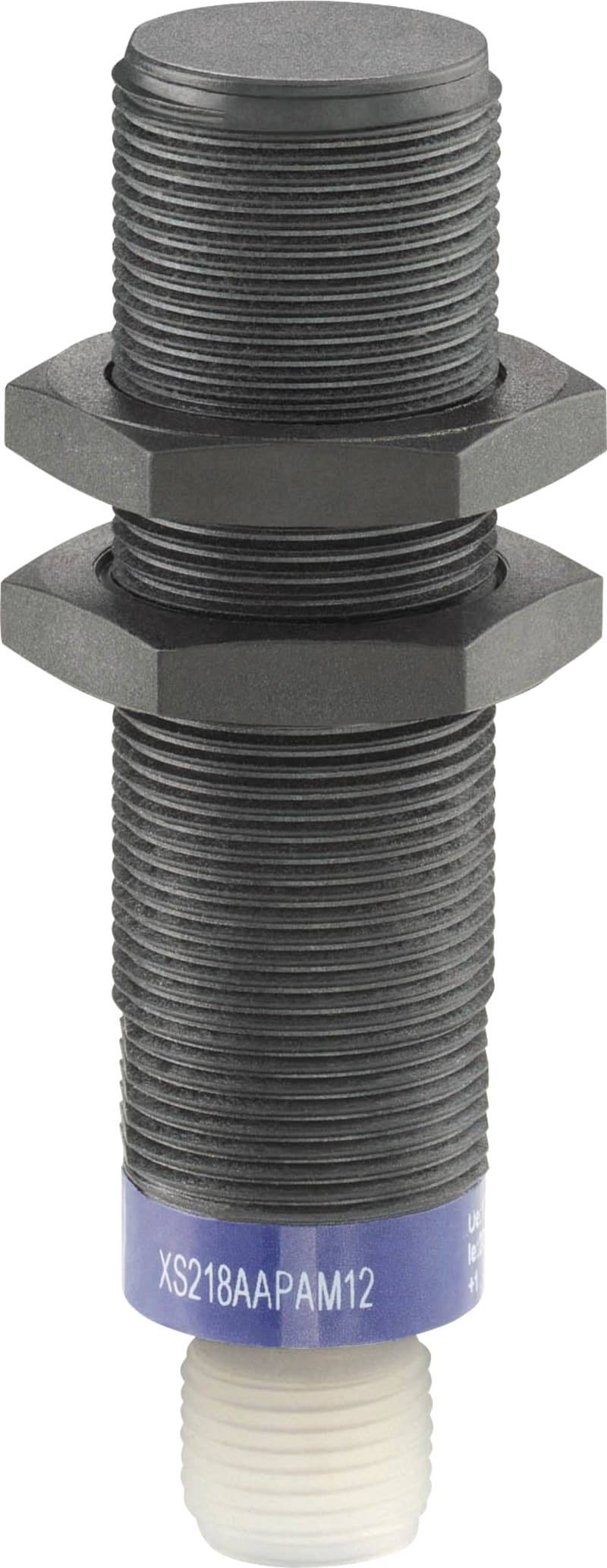 Telemecanique OsiSense XS218AAPAM12 Inductive Proximity Sensor — M18 barrel, Sn 12 mm, PNP, NO, M12 connector (4-Pin)
