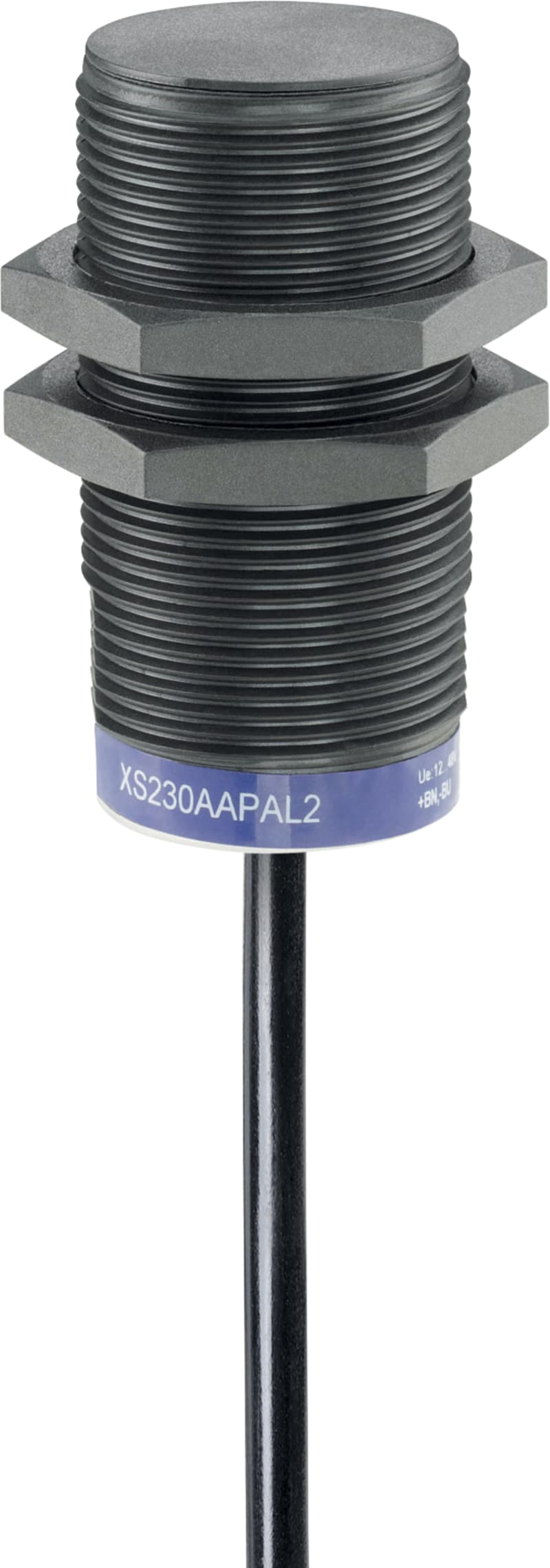 Telemecanique OsiSense XS230AAPAL2 Inductive Proximity Sensor — M30 barrel, Sn 22 mm, PNP, NO, pre-wired cable