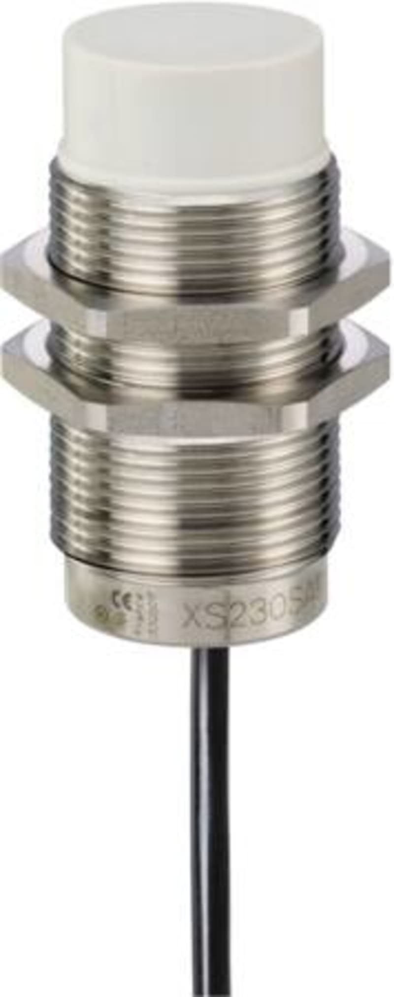 Telemecanique OsiSense XS230SAPAL2 Inductive Proximity Sensor — M30 stainless barrel, Sn 22 mm, PNP, NO, pre-wired cable