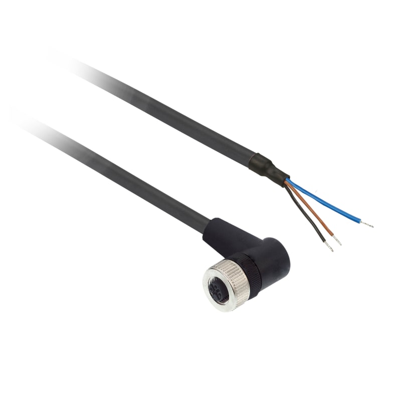 Telemecanique XZCP1340L10 Sensor Cable, M12 female angled, 3-pin, 10 m