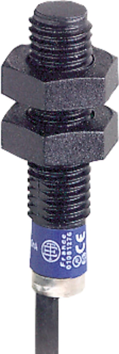 Telemecanique OsiSense XS4P08NB340 Inductive Proximity Sensor — M8 barrel, Sn 2.5 mm, NPN, NC, pre-wired cable