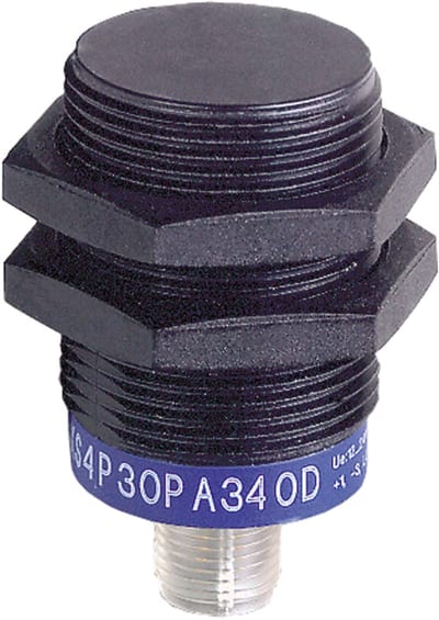 Telemecanique OsiSense XS4P30PB340D Inductive Proximity Sensor — M30 barrel, Sn 15 mm, PNP, NC