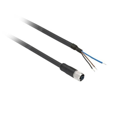 Telemecanique XZCP0566L5 Sensor Cable, M8 female straight, 3-pin, 5 m