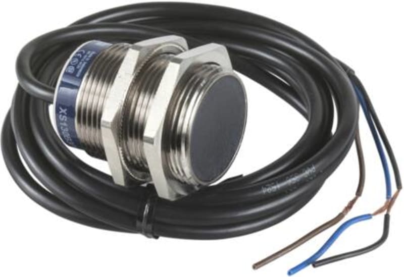 Telemecanique OsiSense XS530B1NAL2 Inductive Proximity Sensor — M30 barrel, Sn 10 mm, NPN, NO, pre-wired cable (2 m)