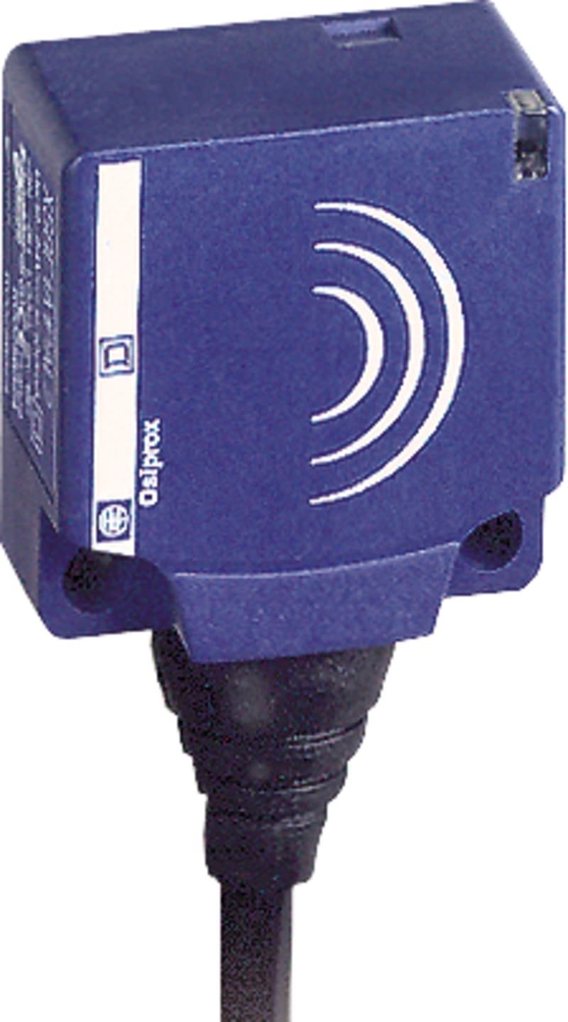 Telemecanique OsiSense XS7E1A1NBL2 Inductive Proximity Sensor — 26 × 26 mm block, Sn 10 mm, NPN, NC, pre-wired cable