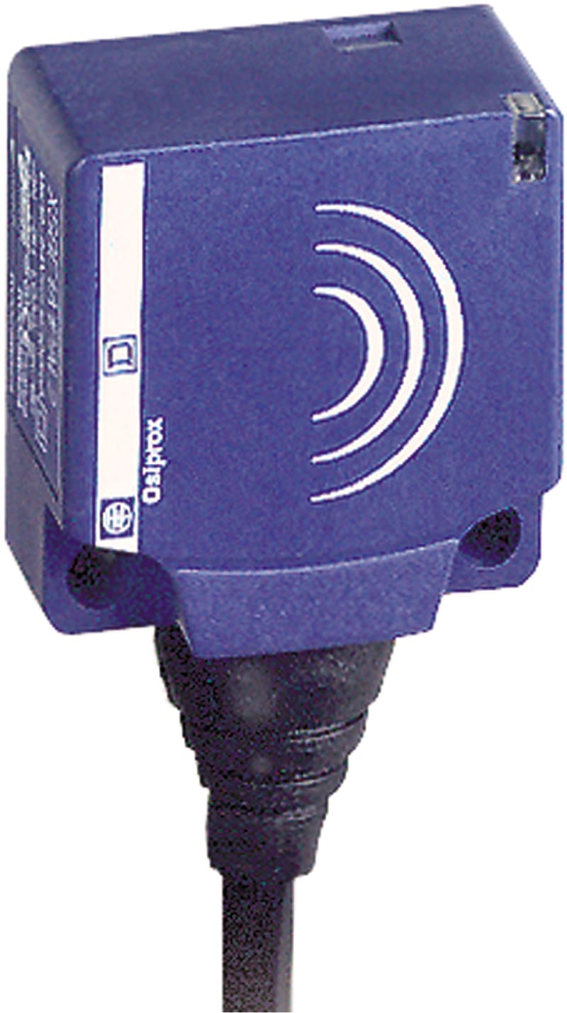 Telemecanique OsiSense XS7E1A1PAL2 Inductive Proximity Sensor — 26 × 26 mm block, Sn 10 mm, PNP, NO, pre-wired cable
